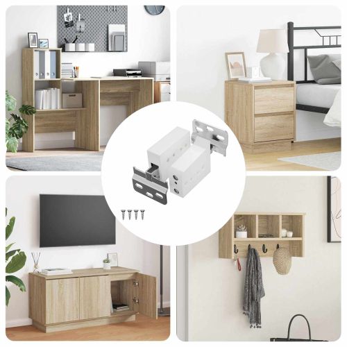 Подвесна скоба за шкаф 12 pcs Бяло 70 x 48 x 19 мм