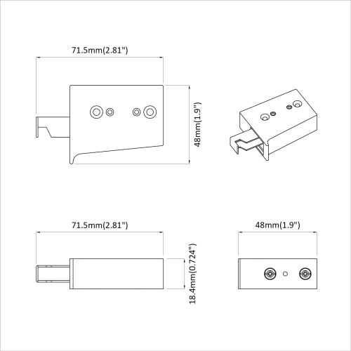 Подвесна скоба за шкаф 12 pcs Бяло 70 x 48 x 19 мм