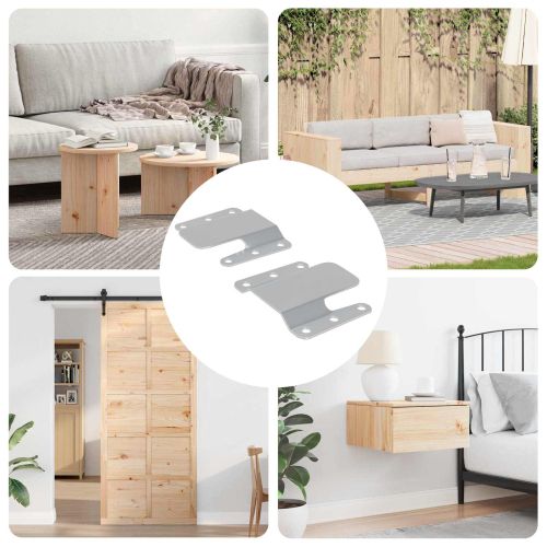 Стойка с плосък монтаж 2 pcs Сребрист 75 x 66 x 1,4 мм Стомана