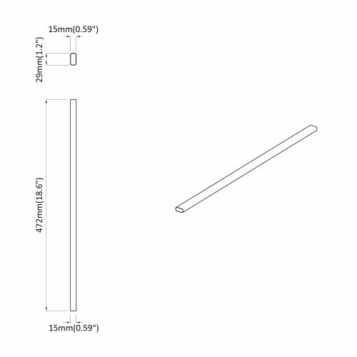 Тръба за дрешник 2 pcs Сребрист 764 x 15 x 29 мм