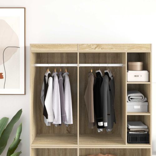 Тръба за дрешник 2 pcs Сребрист 764 x 15 x 29 мм