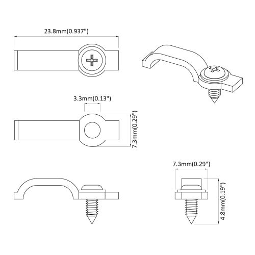 LED стрип клипове 12 pcs Прозрачен 23,8 x 7,3 x 4,3 мм