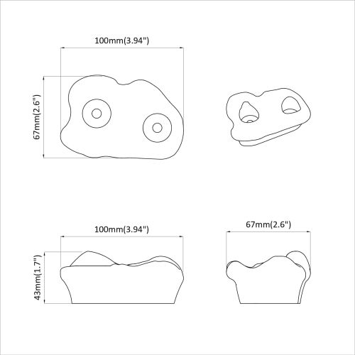 Хватки за катерене 12 pcs Оранжево 100 x 67 x 43 мм ПП