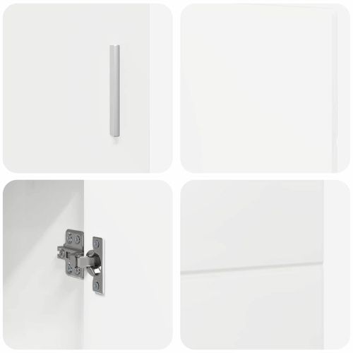 Служебен шкаф с рафт FLORIN Лъскаво бяло 88,5 x 30,5 x 55,5 см