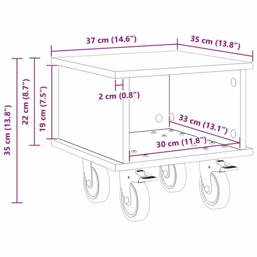 ТВ стойка Черния дъб 37 x 35 x 35 см Инженерно дърво