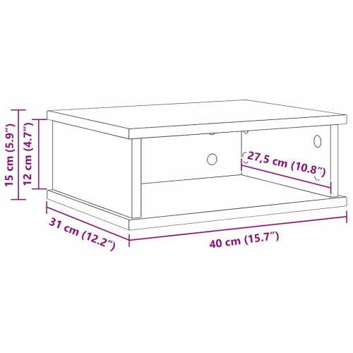 Нощно шкафче 2 pcs Сонома дъб 40 x 31 x 15 см Инженерно дърво