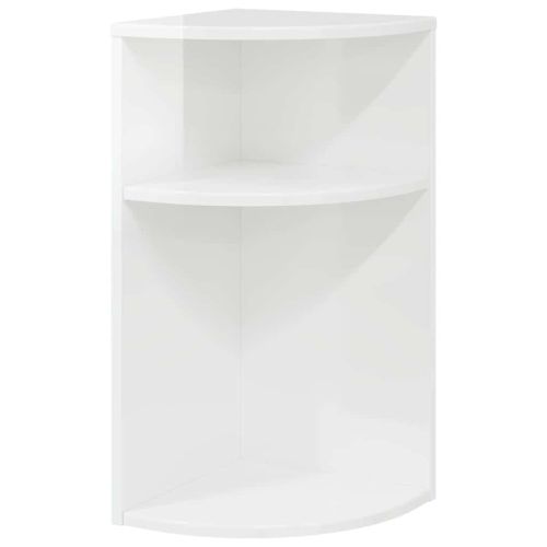 Крайна масичка Лъскаво бяло 29,6 x 29,6 x 60 см Инженерно дърво