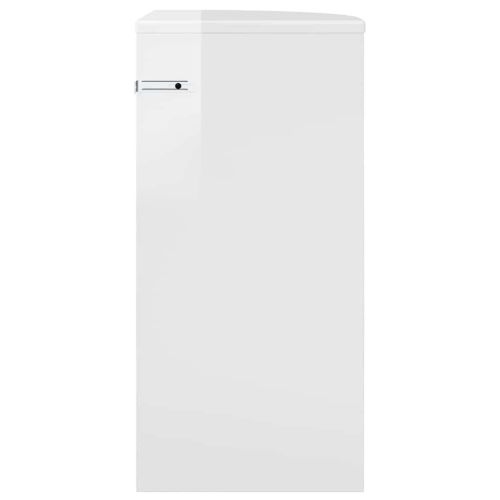 Крайна масичка Лъскаво бяло 29,6 x 29,6 x 60 см Инженерно дърво