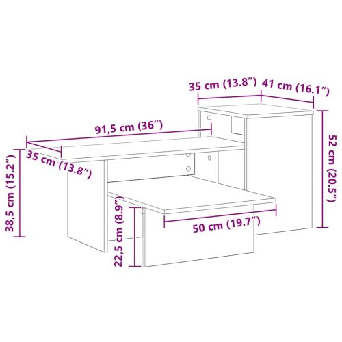 Конзолна маса Черния дъб 91,5 x 35 x 38,5 см Инженерно дърво