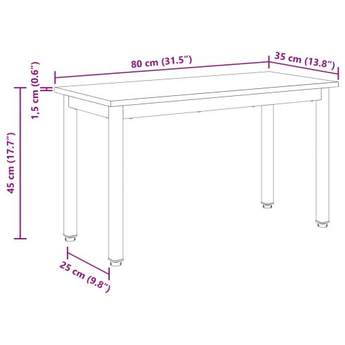 Пейка Димящ дъб 80 x 35 x 45 cm Инженерно дърво