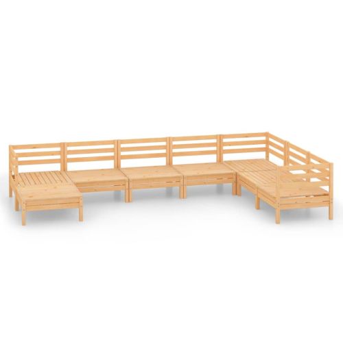 Градински лаундж комплект, 8 части, бор масив