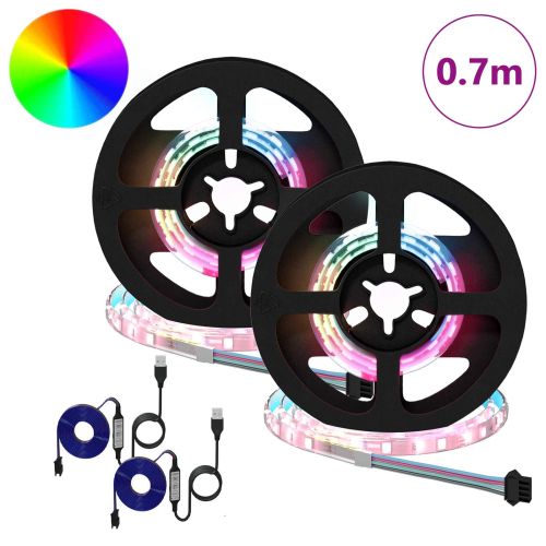 LED лента 2 pcs Черен и прозрачен 350 мм Мед и пластмаса