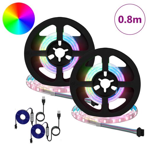 LED лента 2 pcs Черен и прозрачен 400 mm Мед и пластмаса