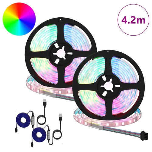 LED лента 2 pcs Черен и прозрачен 210 x 0,8 x 0,3 см