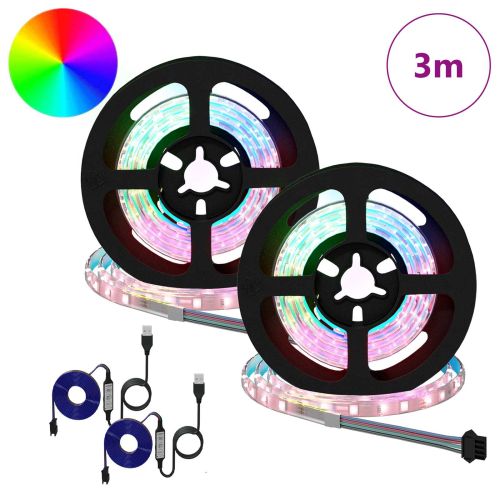 LED лента 2 pcs Черен и прозрачен 750 мм Мед и пластмаса