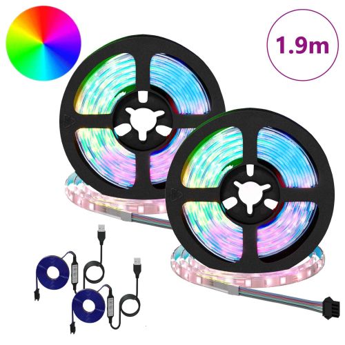 LED лента 2 pcs Черен и прозрачен 950 мм Мед и пластмаса