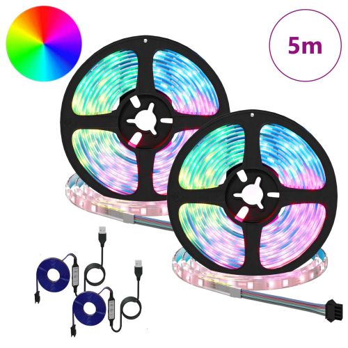 LED лента 2 pcs Черен и прозрачен 2500 мм Мед и пластмаса