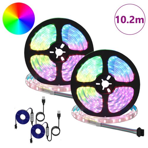 LED лента 2 pcs Черен и прозрачен 5100 мм Мед и пластмаса