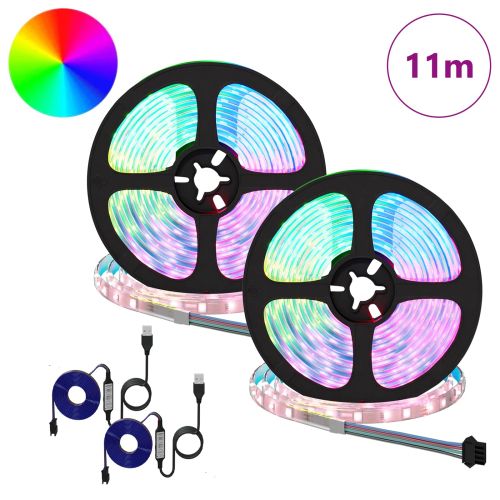 LED лента 2 pcs Черен и прозрачен 5500 мм Мед и пластмаса