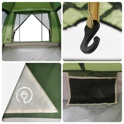 Моментна палатка с дъждобран за 3-ма бързо освобождаване Зелен