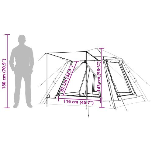 Моментна палатка с дъждобран за 3-ма бързо освобождаване Синьо