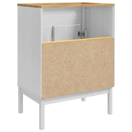 Шкаф за мивка в баня с рафт с врата FLORO Бяло 60 x 40 x 80 см