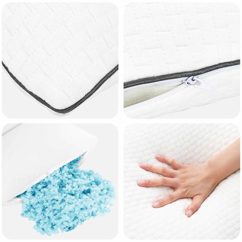 Възглавница Shread за спане Бяло 70 x 50 x 18 см Мемори пяна