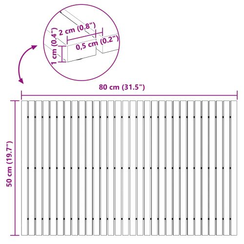 Постелка за баня Кафяво 80 x 50 cm Солидно акациево дърво