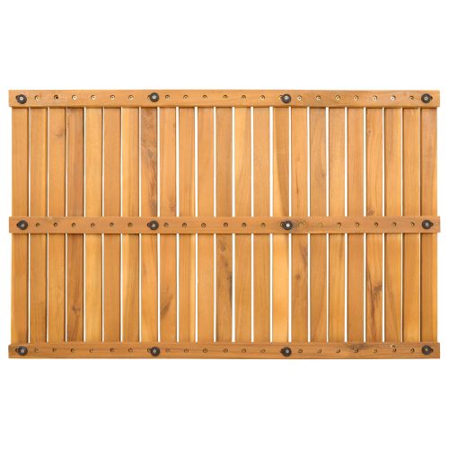 Постелка за баня Едноцветен Кафяво 80 x 50 cm Дърво