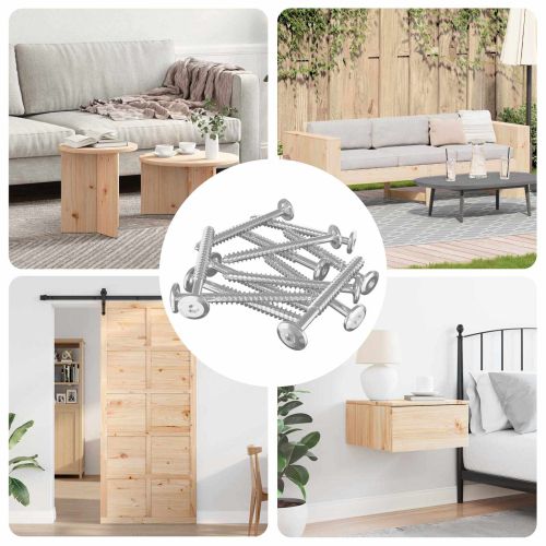 Дървени винтове 1350 pcs Сребрист Стомана