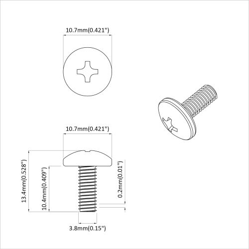 Sleeve Винтове 2 бр. Черно M4 x 10 мм Стомана