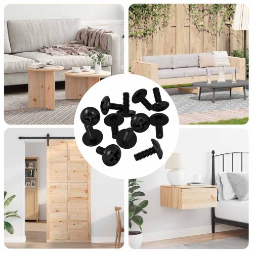 Sleeve Винтове 12 pcs Черно M4 x 10 мм Желязо