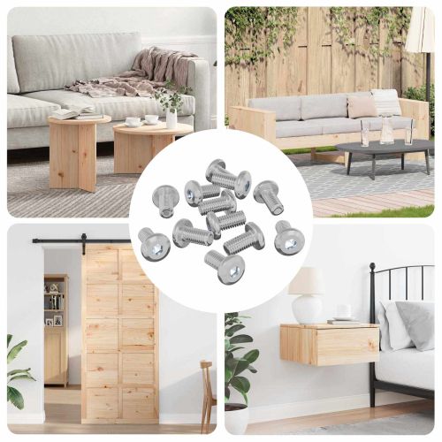 Заключващ винт Едноцветен 12 pcs Сребрист M6 x 12 мм Стомана