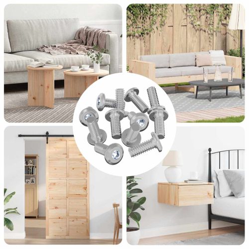 Винт с глава 12 pcs Сребрист М6 x 15 мм Стомана