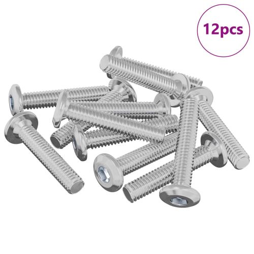 Винт с глава 12 pcs Сребрист M6 x 35 mm Стомана
