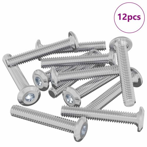 Винт с глава 12 pcs Сребрист M6 x 35 mm Стомана