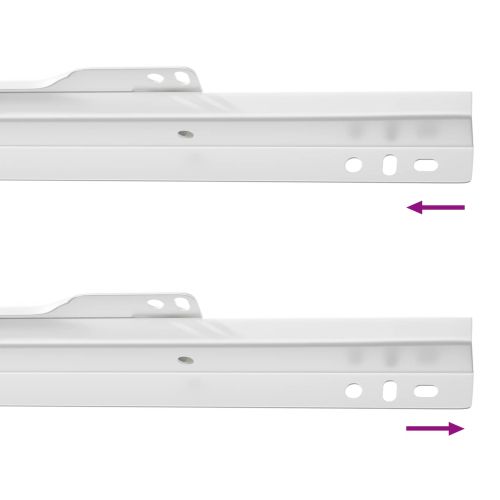 Плъзгач за чекмедже 2 pcs Бяло 350 мм Стомана