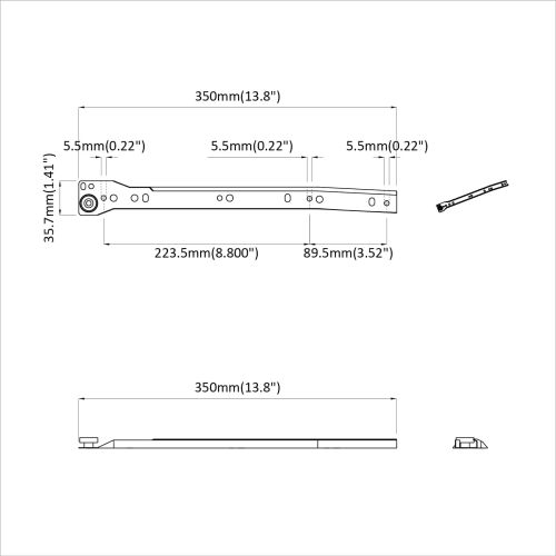Плъзгач за чекмедже 63 pcs Бяло Стомана