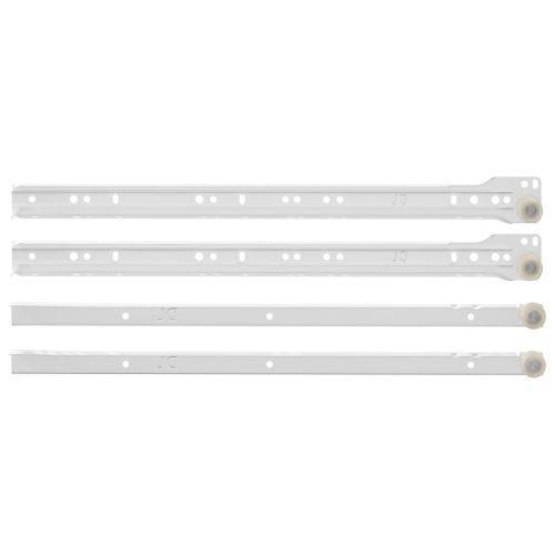 Плъзгач за чекмедже 12 pcs Бяло 400 mm Стомана