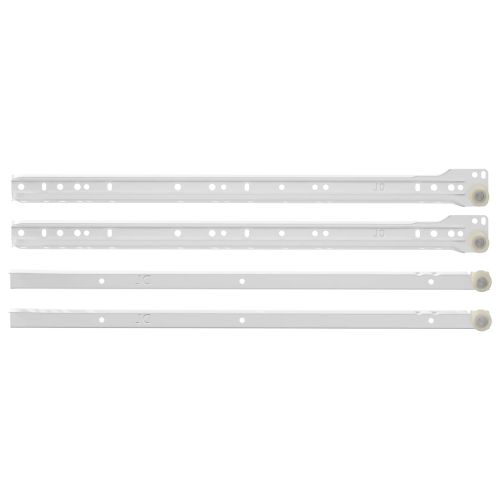Плъзгач за чекмедже 12 pcs Бяло 450 мм Стомана