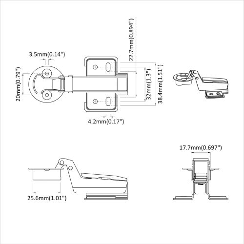 Панта 12 pcs Сребрист 35 мм Желязо