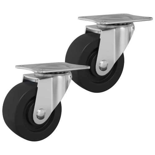 Въртящо се колело 2 pcs Сребрист 60 x 60 x 50 мм