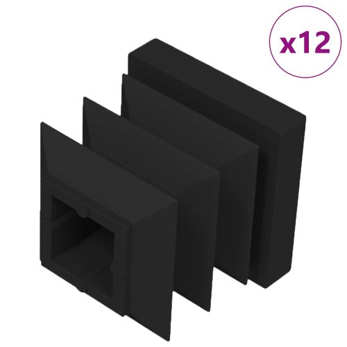 Крайни капачки 12 pcs Черно 15 x 15 x 15 мм ПП
