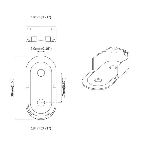 Стойка за закачалка 12 pcs Бял цинк 40 x 18 x 10 мм Желязо