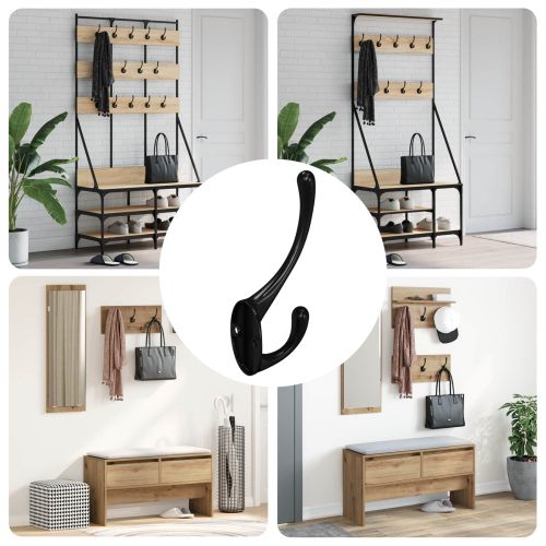 Държач за дрехи 12 pcs Черно 102 x 29 x 47 мм Цинкова сплав