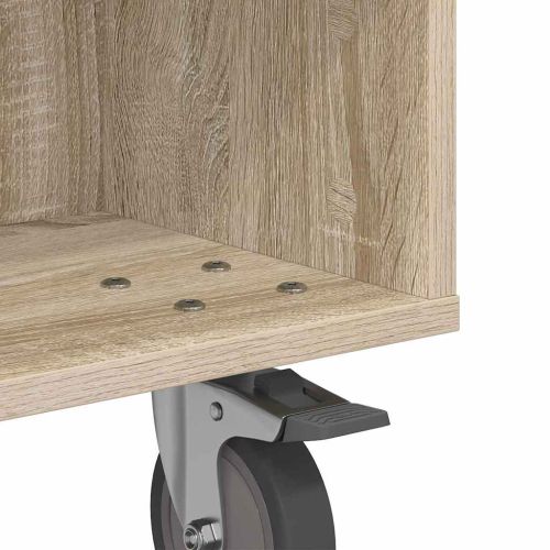 Странична маса с колела Сонома дъб 50,5 x 50 x 30 см