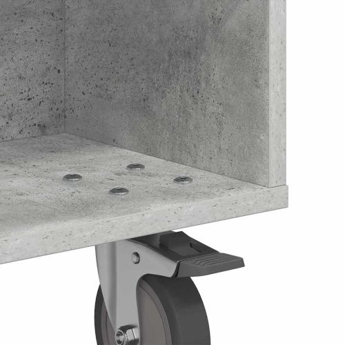 Странична маса с колела Циментено сиво 50,5 x 50 x 30 см