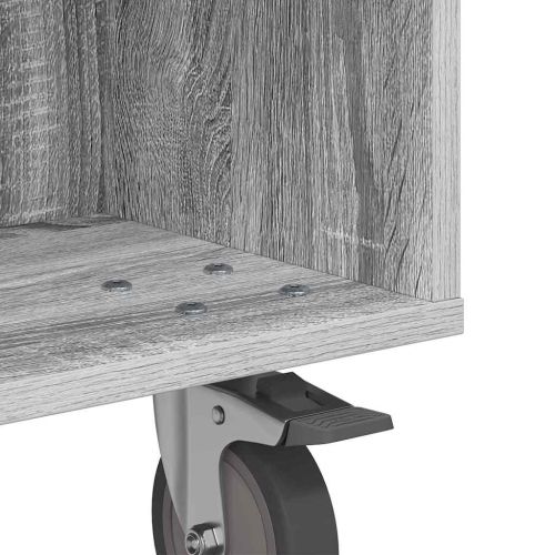 Странична маса с колела Сив Сонома 50,5 x 50 x 30 см