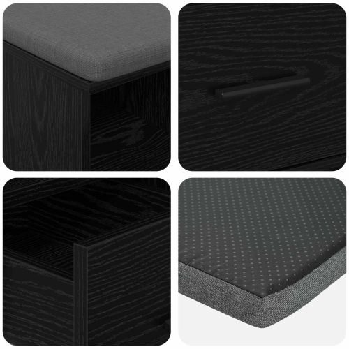 Пейка за коридор с възглавница с рафт Черен Дъб 60 x 38 x 46 см