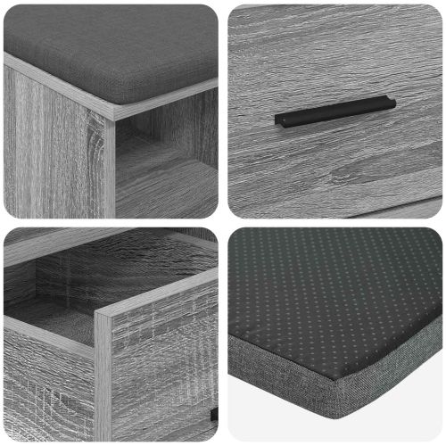 Пейка за коридор с възглавница Сиво Сонома 60 x 38 x 46 см